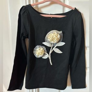 Janie and Jack. Girls long sleeve top. Color: Black. Size: 6. NWT.